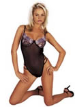 Doris Purple embroidered body with bare backside.