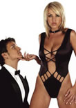 Tatjana playsuit with a string criss cross design on the front